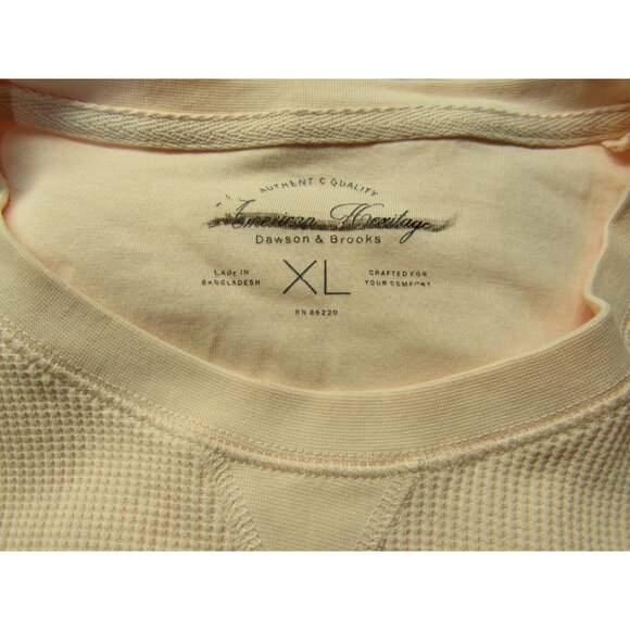 American Heritage Men's Thermal Crew Neck with V-Notch Millennial Pink Size XL - Picture 2 of 2